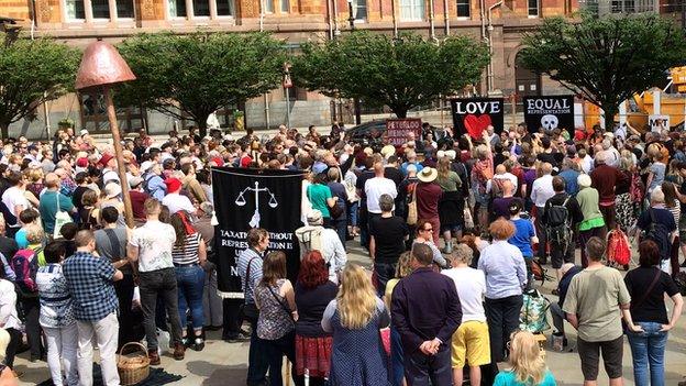 People gather at Peterloo event