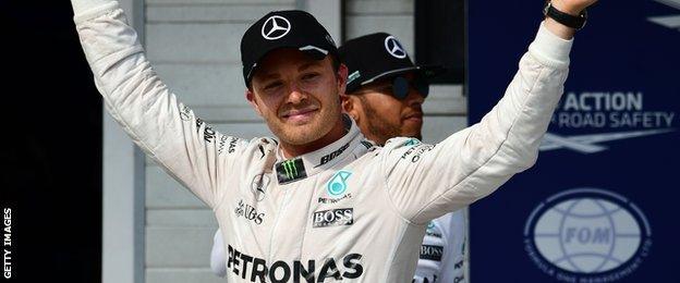 Mercedes F1 drivers Nico Rosberg and Lewis Hamilton