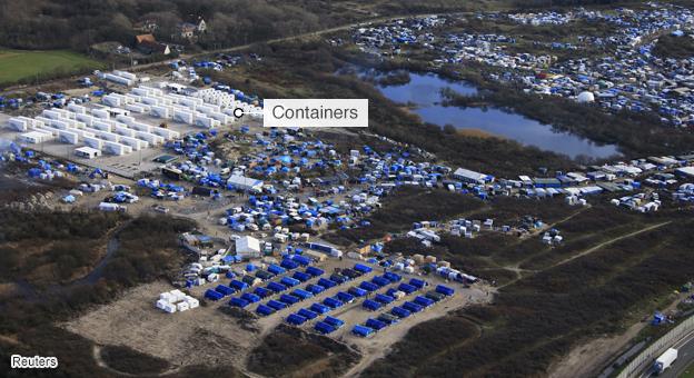 View of containers at Jungle camps