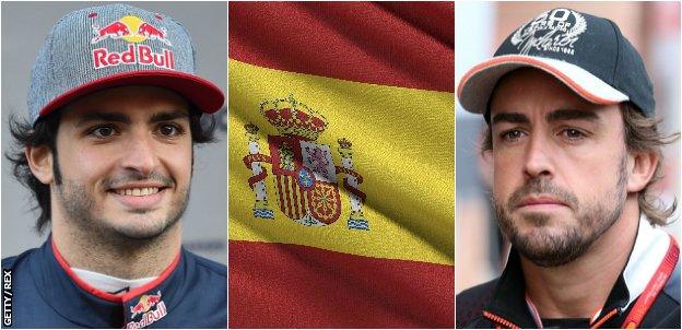 Fernando Alonso, Spain flag, Carlos Sainz