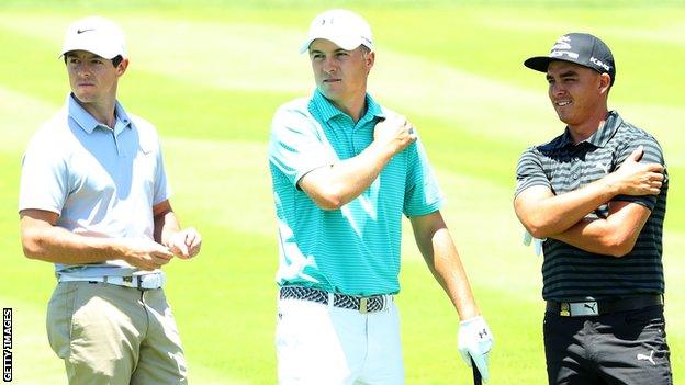 Jordan Spieth, Rory McIlroy and Rickie Fowler