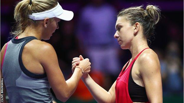 Caroline Wozniacki and Simona Halep