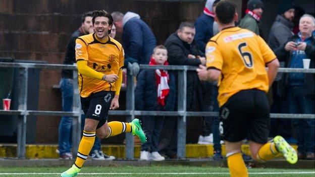 Annan Athletic players celebrating