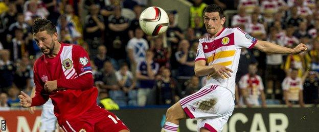 Graham Dorrans playing for Scotland