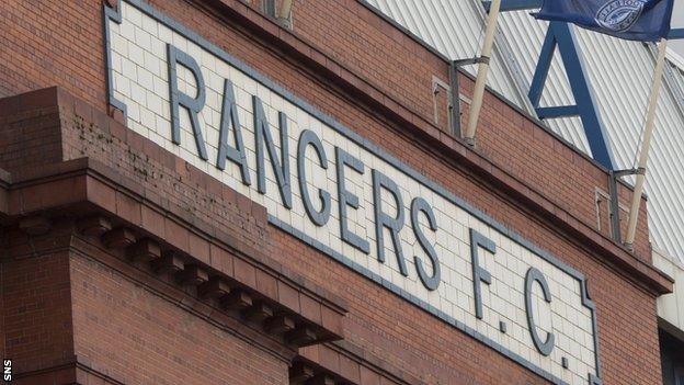 An outside view of Rangers' Ibrox Stadium