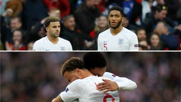 Kyle Walker (left) and Joe Gomez in top photo