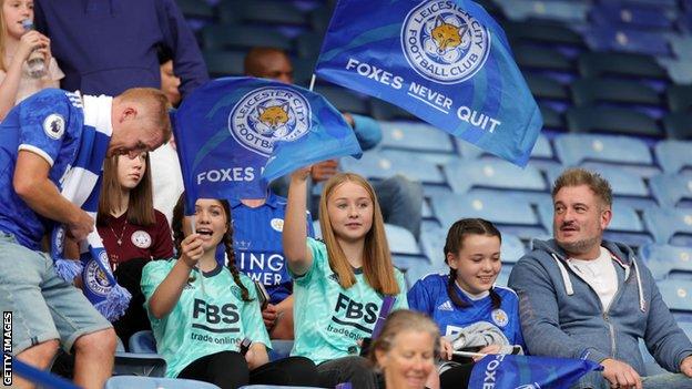 Leicester fans at the King Power Stadium