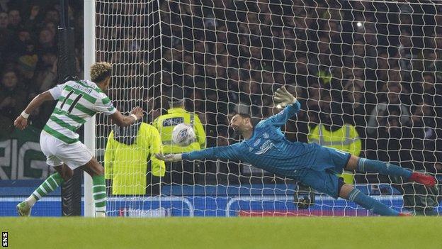 Scott Sinclair's penalty is saved by Joe Lewis