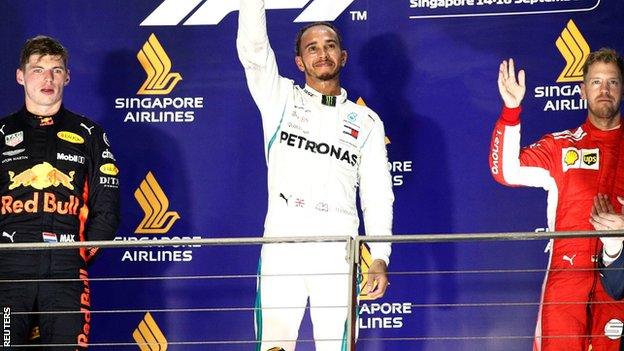 Max Verstappen, Lewis Hamilton and Sebastian Vettel