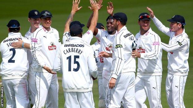 Hampshire players celebrate