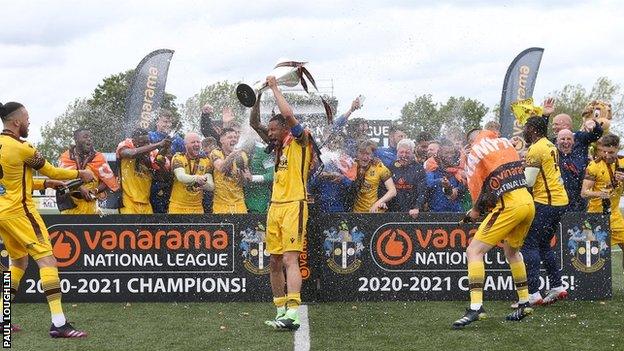 Sutton United players celebrate