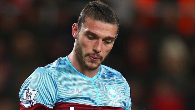 West Ham striker Andy Carroll