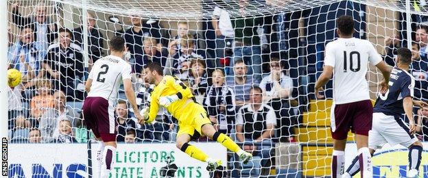 Kane Hemmings finds the net with a fifth-minute header