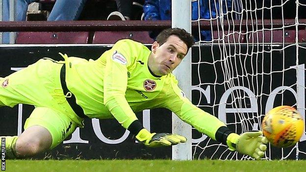 Jon McLaughlin playing for Hearts