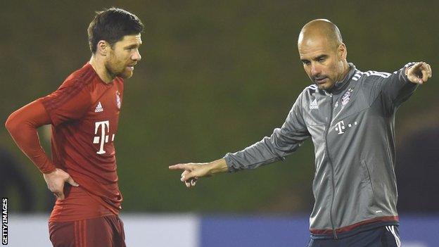 Xabi Alonso and Pep Guardiola