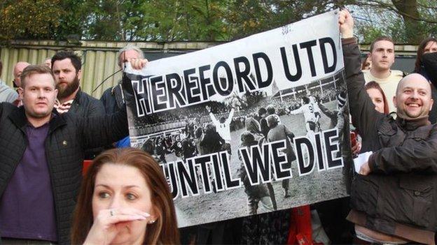 Hereford United fans at Aldershot