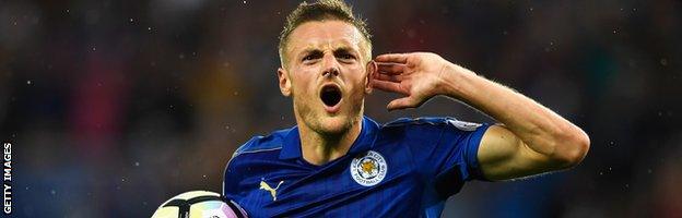 Vardy celebrates