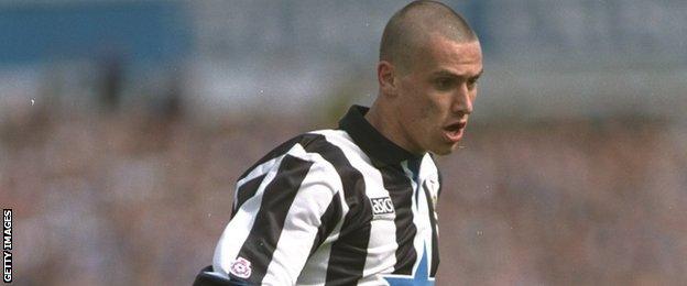 Lee Clark in his early days at Newcastle