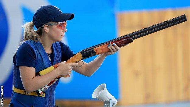 Amber Hill competing at the Rio 2016 Olympics