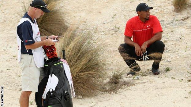 Tiger Woods with caddie Joe LaCava