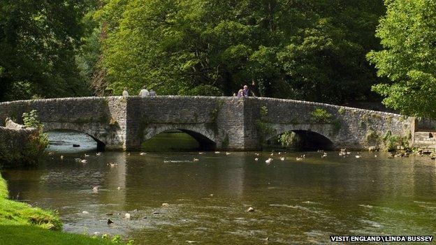 Sheepwash Bridge in Ashford in the Water, Derbyshire