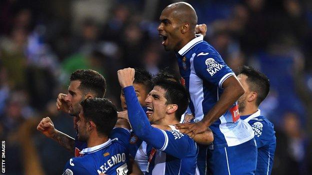 Espanyol celebrate their win