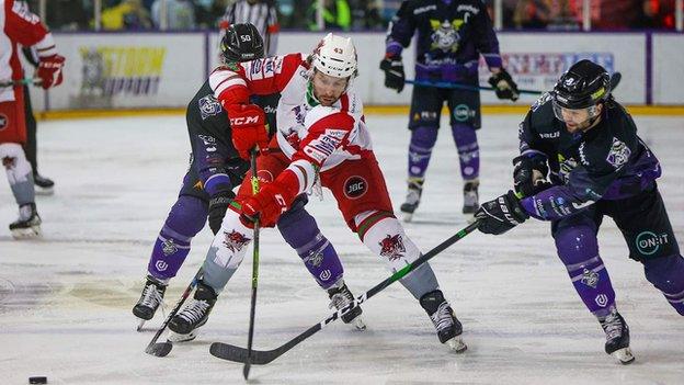 Matt Register of Cardiff Devils against Manchester Storm