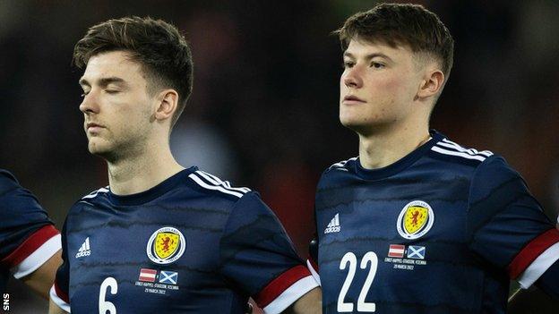 Scotland's Kieran Tierney and Nathan Patterson