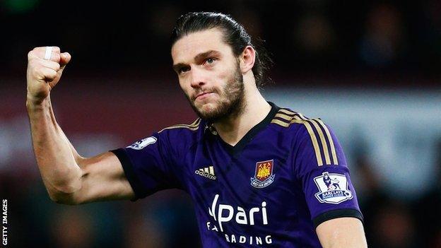 West Ham striker Andy Carroll