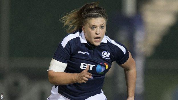 Jemma Forsyth in action for Scotland Women