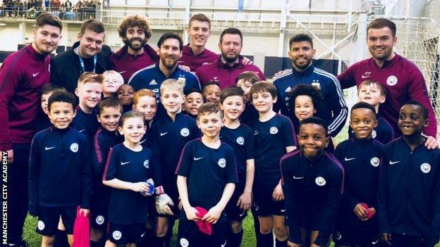 Lionel Messi at Manchester City Academy