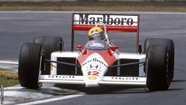 Aryton Senna competes at the 1988 Italian Grand Prix