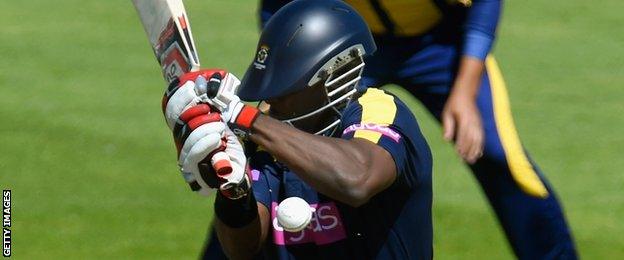 Michael Carberry hit on helmet at Cardiff