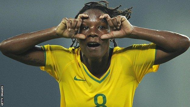 Brazil's Formiga celebrates