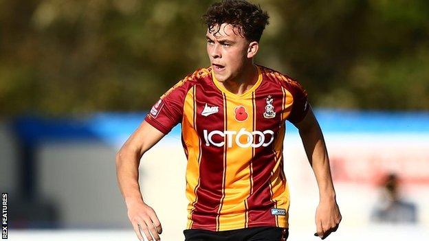 Reece Staunton in action for Bradford City