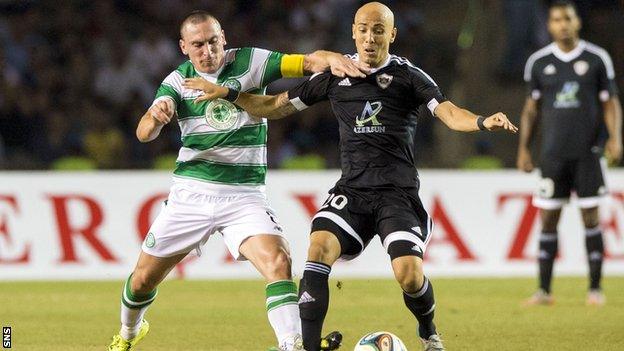 Scott Brown playing for Celtic against Qarabag