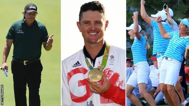 Phil Mickelson's moment of madness, Justin Rose's Olympic gold and Europe's 2013 Solheim Cup victory all make our top 10