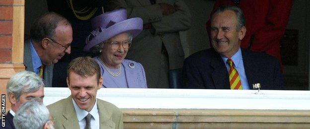 Queen Elizabeth II and Ted Dexter at Lord's