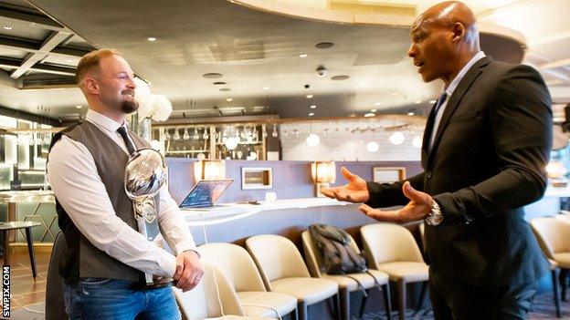 Paul McShane talks to the legendary Ellery Hanley after his Man of Steel award triumph