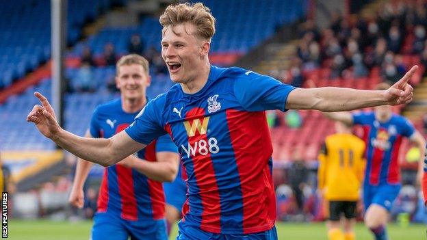 Rob Street celebrates scoring for Crystal Palace Under-23s in May 2021