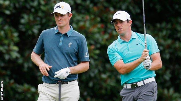 England Justin Rose and Northern Ireland's Rory McIlroy