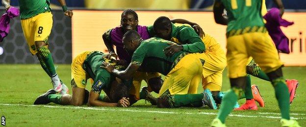 Jamaica players celebrate