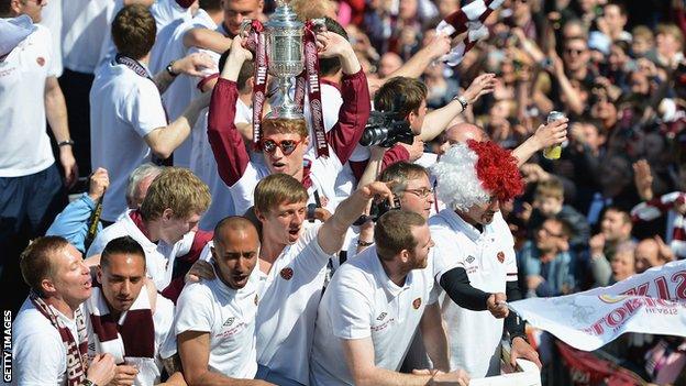 Hearts' bus parade