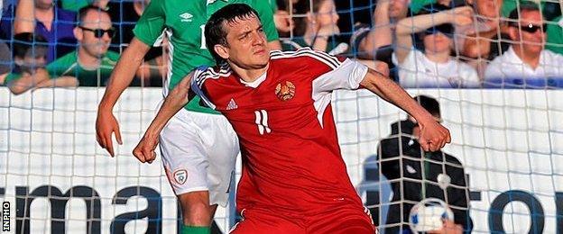 Mikhail Hardzeichuk put Belarus ahead in the first half with a stunning strike