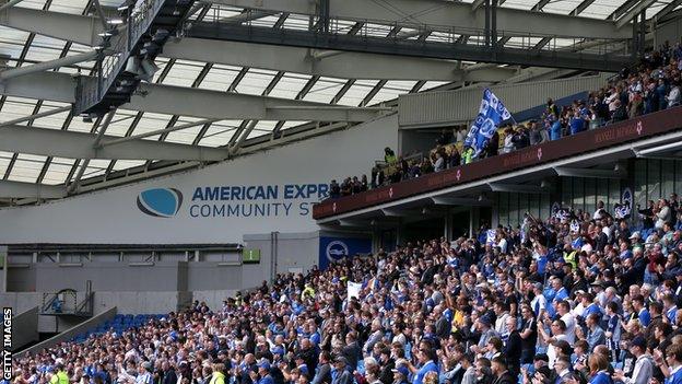 Brighton fans at the Amex Stadium