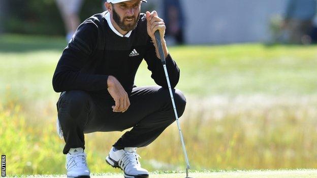 Dustin Johnson on day one in Boston