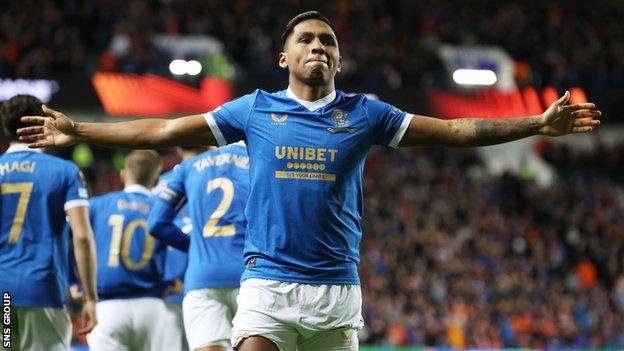 Alfredo Morelos celebrates