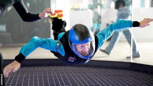 Marieke Vervoort does indoor skydiving