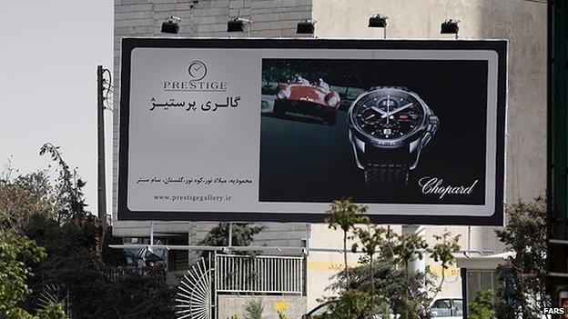 Billboard advertising a watch