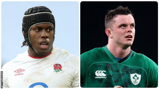 A split picture of Maro Itoje and James Ryan